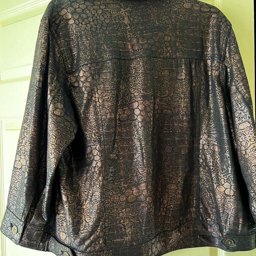 Ruby Rd. Black Croc-Embossed Jacket - image 2